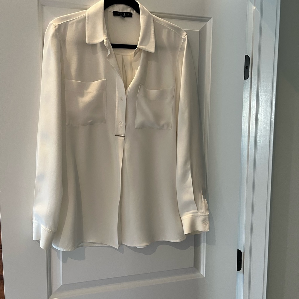 Lafayette top. Silk. Crystal detail.
